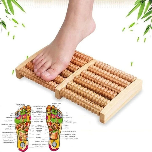 Wooden Foot Massager Roller – Acupressure Foot Massage Tool for Men & Women