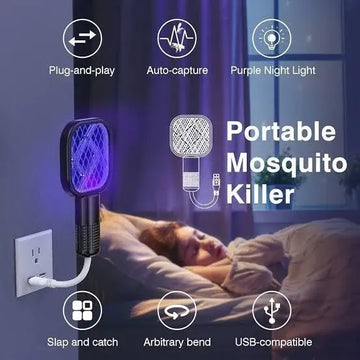 USB Electric Mosquito Killer Racket Lamp | Silent & Safe Insect Killer