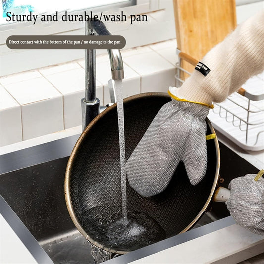 Multipurpose Steel Wire Cleaning Glove | Anti-Slip, Waterproof & Non-Scratch